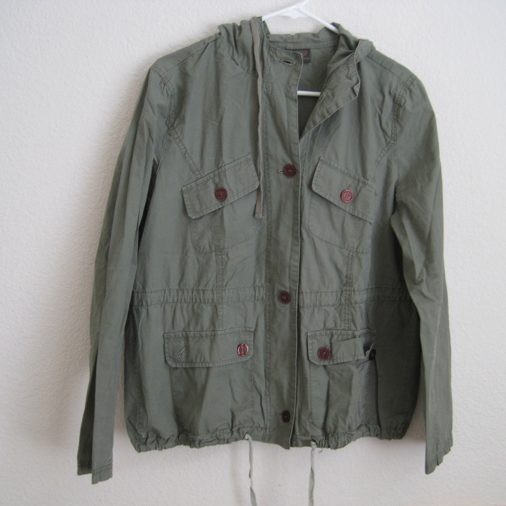Green Button Cargo Jacket - Size Medium